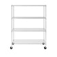 SafeRacks 24" x 60" x 72" 4-tier wire rack with adjustable shelves and wheels for versatile storage solutions.