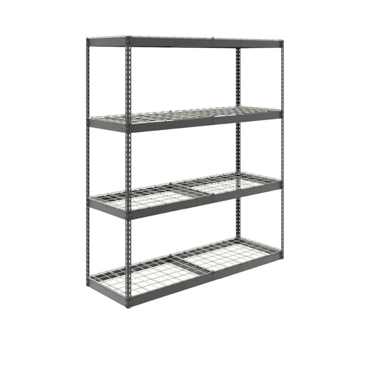 SafeRacks 24x72x84 heavy-duty industrial steel garage shelving with adjustable shelves.