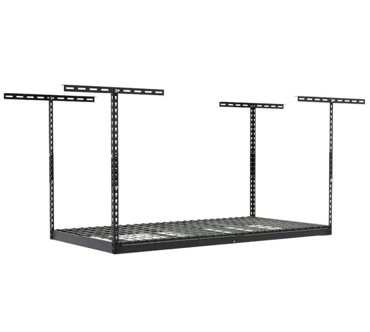 SafeRacks 3' x 6' overhead garage storage rack, adjustable ceiling mount with sturdy steel construction, holds up to 400 lbs. 