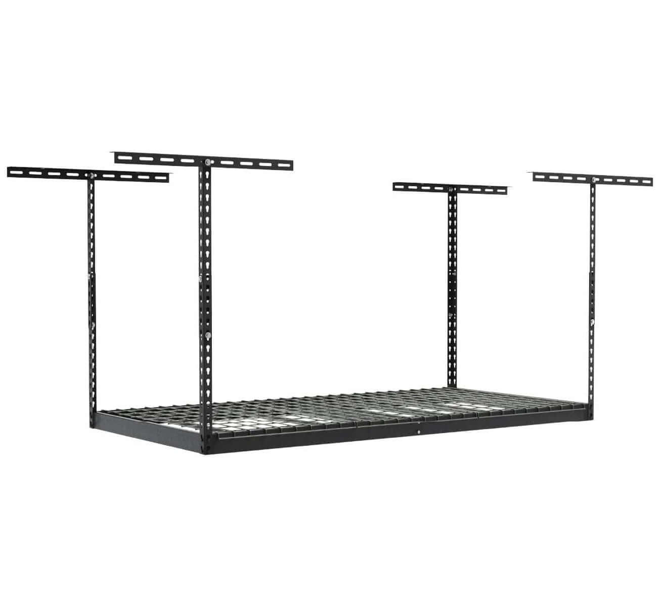 SafeRacks 3' x 6' overhead garage storage rack, adjustable ceiling mount with sturdy steel construction, holds up to 400 lbs.