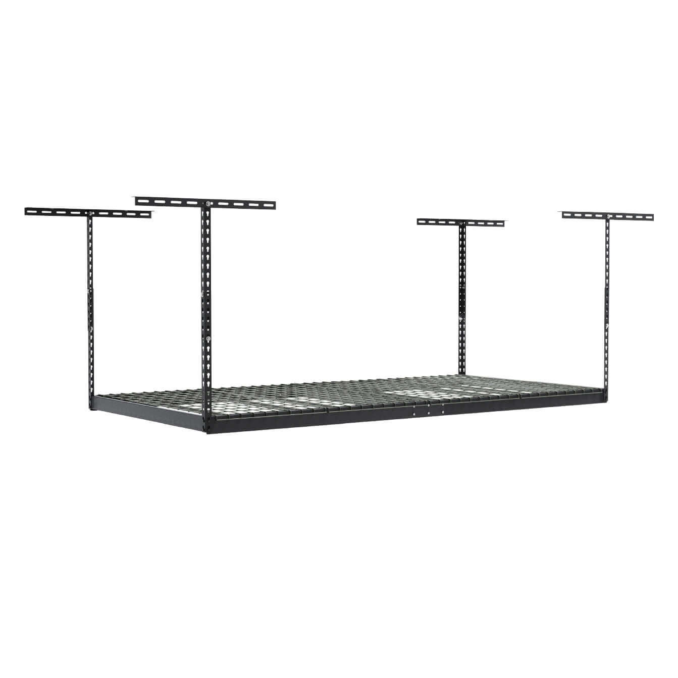 SafeRacks 4' x 8' overhead garage storage rack for efficient, heavy-duty storage with 600-pound capacity.