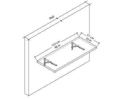 Duramax Spence 48 in. Wall Mounted Folding Table 68032