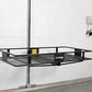 Motorized overhead storage lift for bikes and gear, offering convenient garage organization without a ladder.