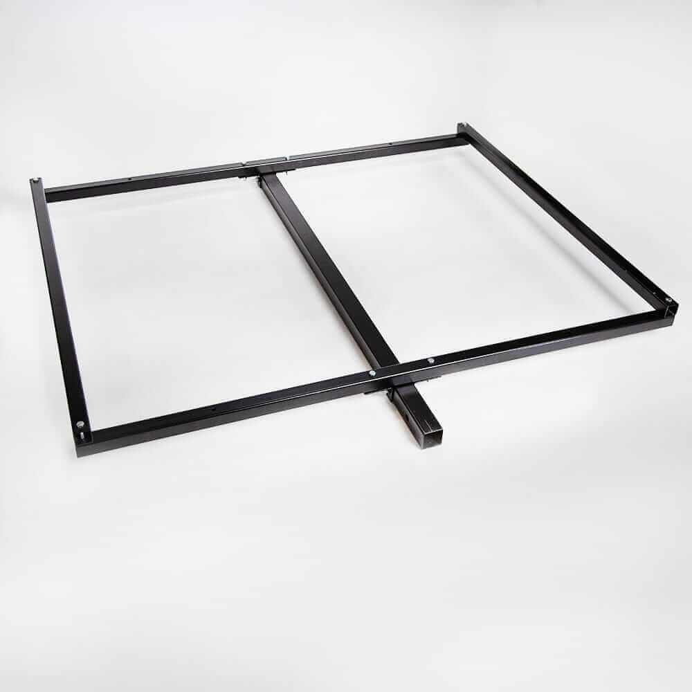 Motorized overhead storage lift frame for bikes and equipment by Top Shelf Storage Solutions.