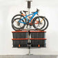 Motorized overhead storage lift holding bikes and storage bins, showcasing Top Shelf Storage Solutions - The Lift.