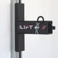 Close-up of The Lift motorized overhead storage system for easy garage organization.