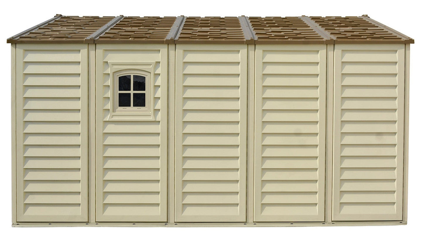 DuraMax Vinyl Shed 10.5x13 Woodbridge Plus with Foundation Kit