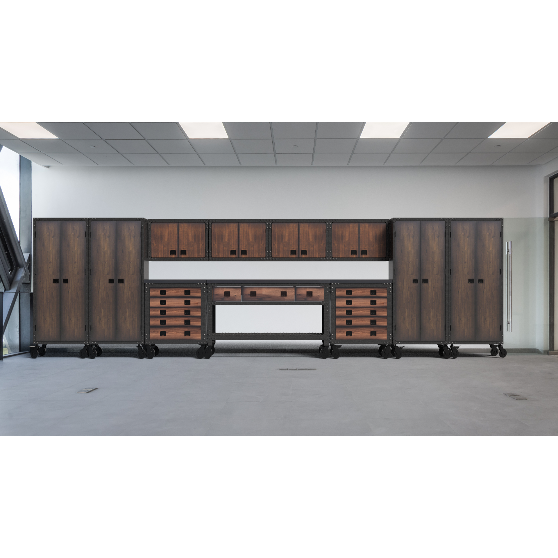 Duramax 11-Piece Garage Storage Combo Set w/ Workbench, Tool Chests, Wall Cabinets and Free Standing Cabinets 11P1WB2TC4WC4FC