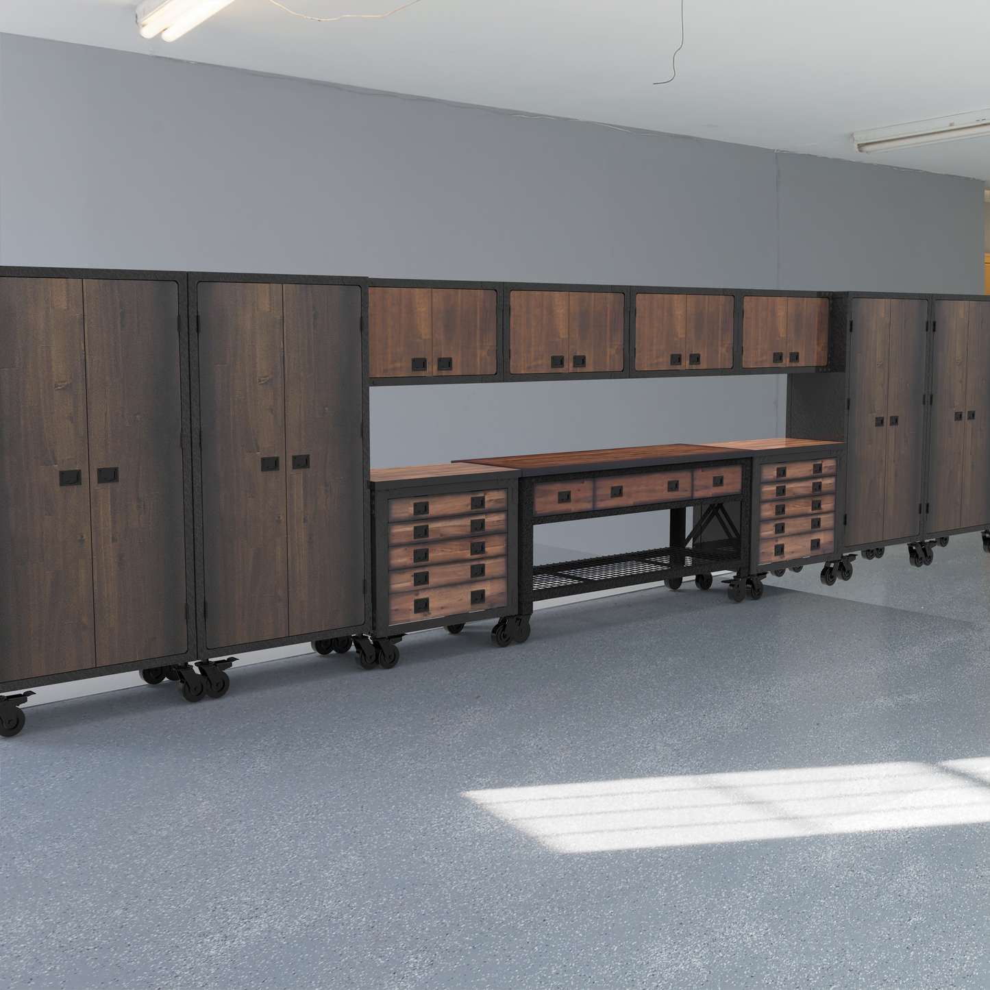 Duramax 11-Piece Garage Storage Combo Set w/ Workbench, Tool Chests, Wall Cabinets and Free Standing Cabinets 11P1WB2TC4WC4FC