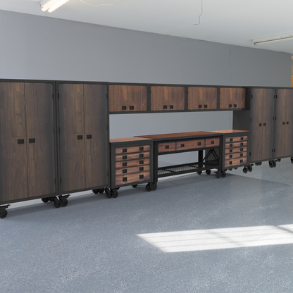 Duramax 11-Piece Garage Storage Combo Set w/ Workbench, Tool Chests, Wall Cabinets and Free Standing Cabinets 11P1WB2TC4WC4FC