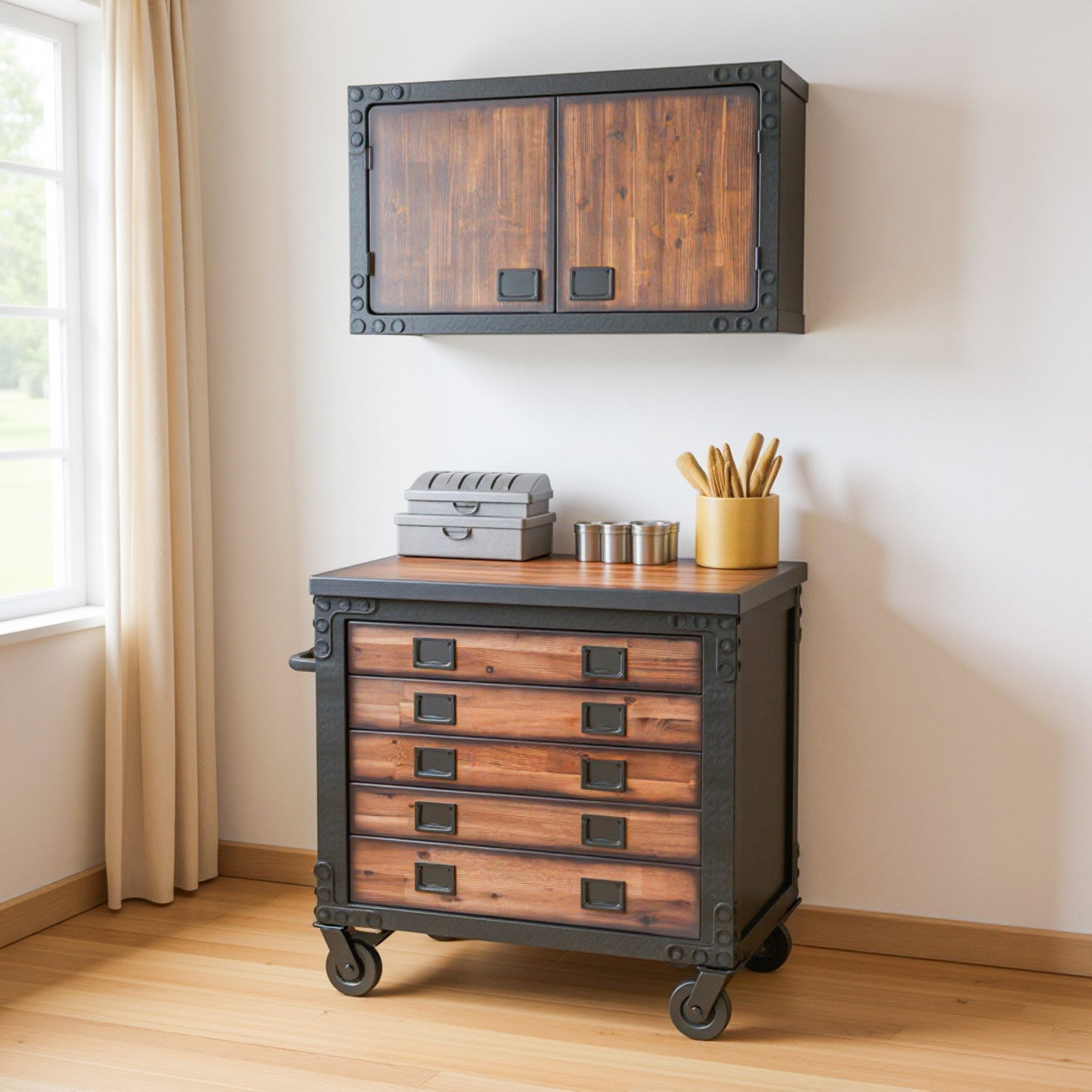 Duramax 2-Piece Garage Storage Combo Set w/ Tool Chest and Cabinet Combo 2TCWC