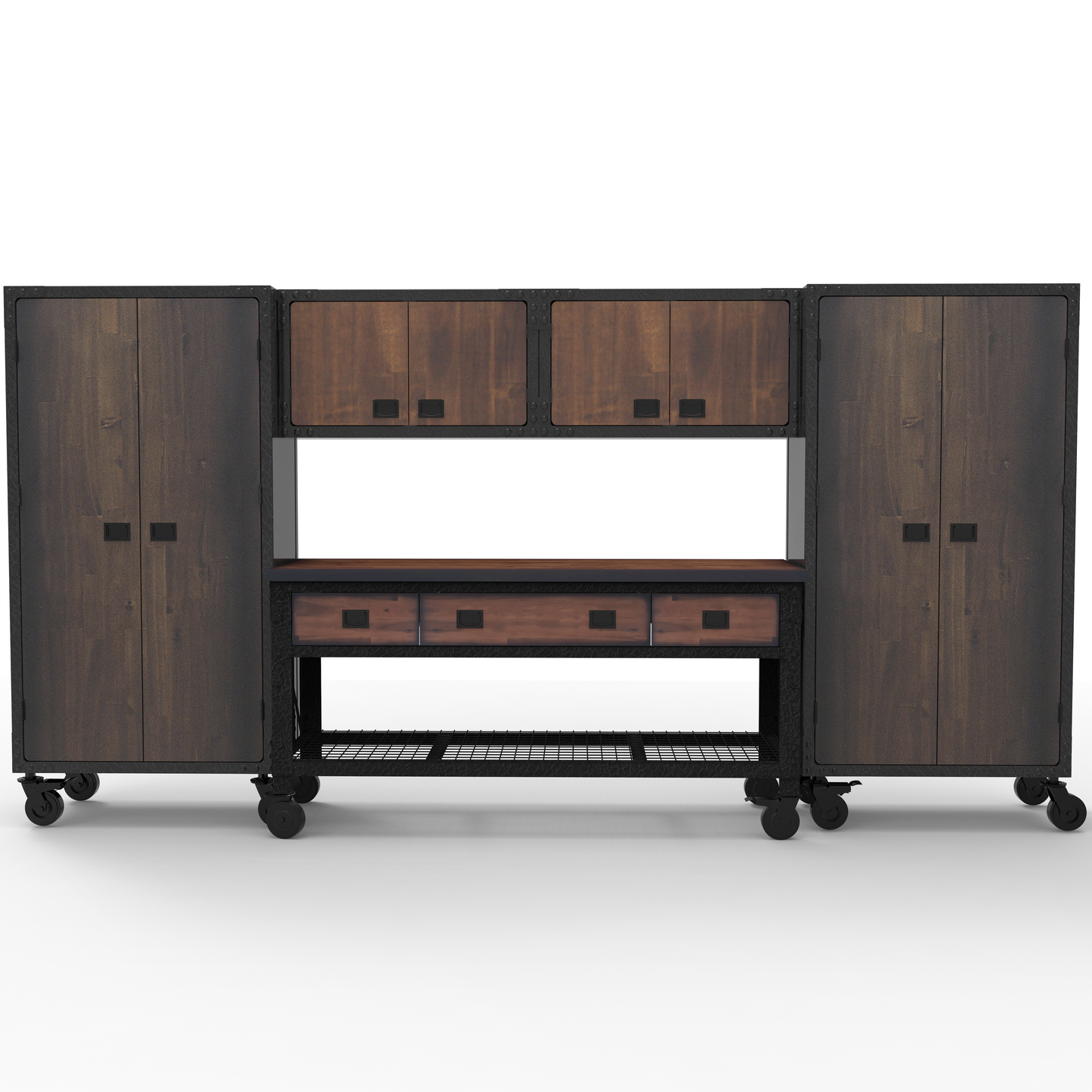 Duramax 5-Piece Garage Storage Combo Set w/ Workbench, Wall Cabinets and Free Standing Cabinets 5P1WB2WC2FC