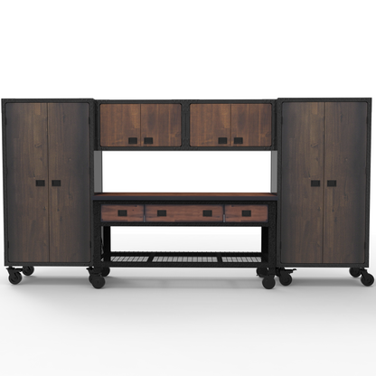 Duramax 5-Piece Garage Storage Combo Set w/ Workbench, Wall Cabinets and Free Standing Cabinets 5P1WB2WC2FC