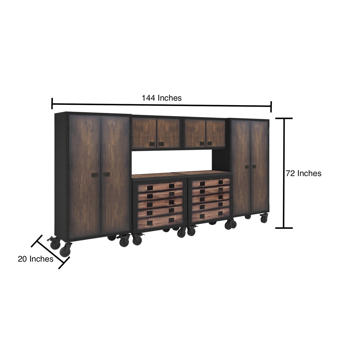 Duramax 6-Piece Garage Storage Combo Set w/ Tool Chests, Wall Cabinets and Free Standing Cabinets 6P2TC2WC2FC
