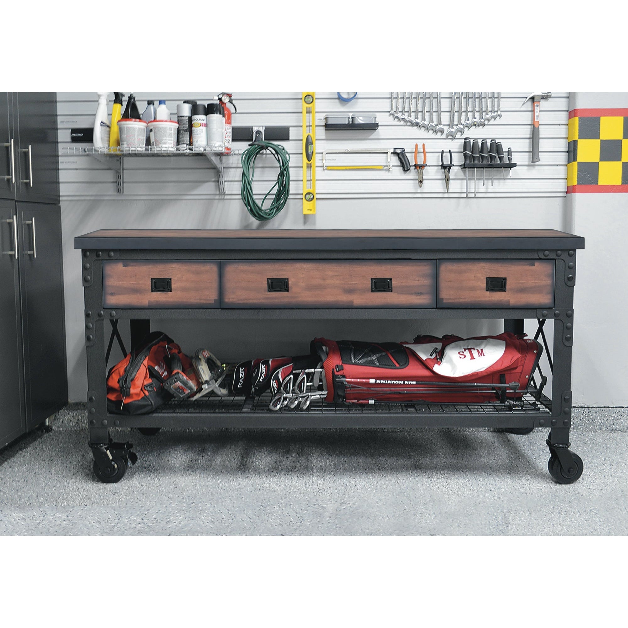 Duramax 8-Piece Garage Storage Combo Set w/ Workbenches, Wall Cabinets and Free Standing Cabinets 8P2WB4WC2FC