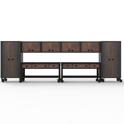 Duramax 8-Piece Garage Storage Combo Set w/ Workbenches, Wall Cabinets and Free Standing Cabinets 8P2WB4WC2FC