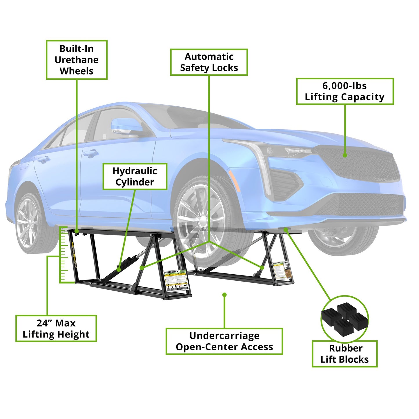 QuickJack 6000TL 6,000-lb. Portable Car Lift Standard Frame 5175626