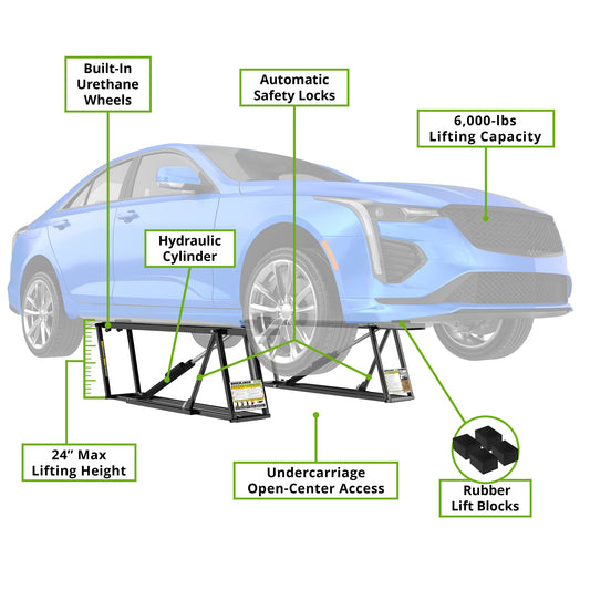 QuickJack 6000TL 6,000-lb. Portable Car Lift Standard Frame 5175626 