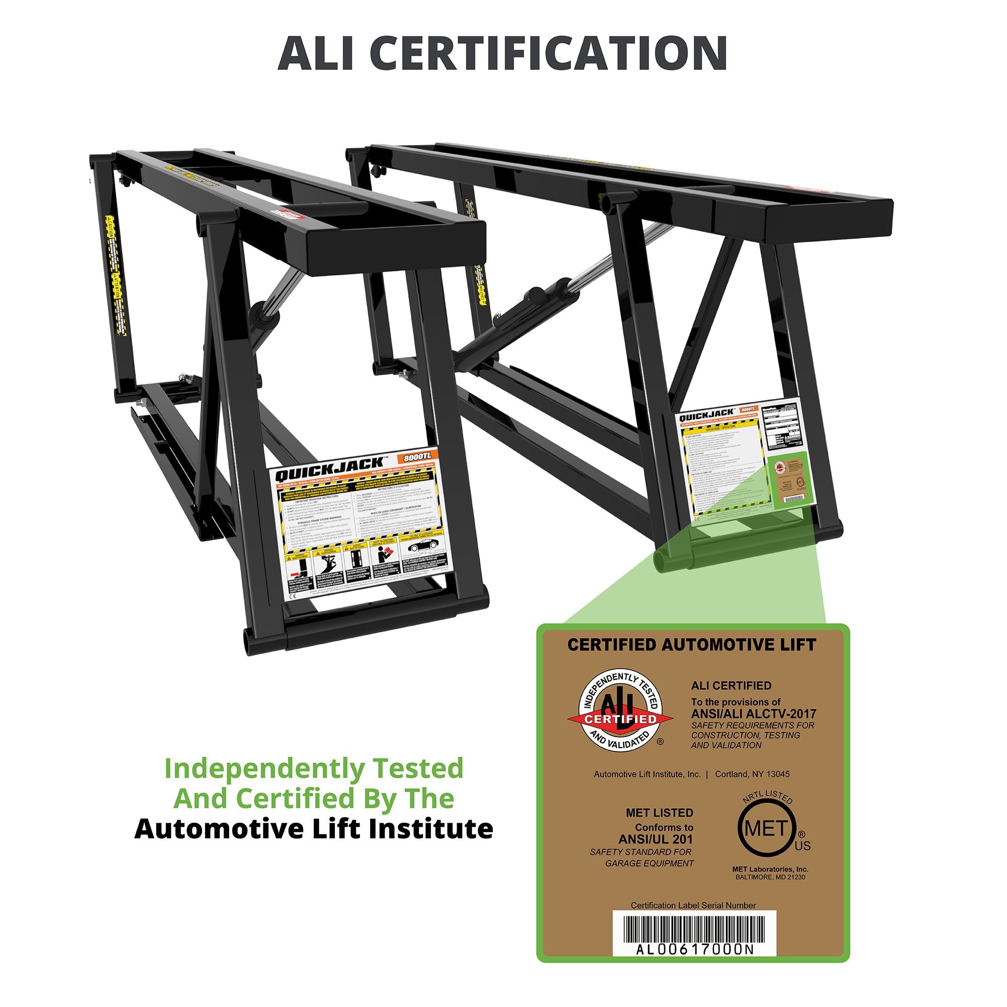 QuickJack 8000TL 8,000-lb. Portable Car Lift Standard Frame 5175654