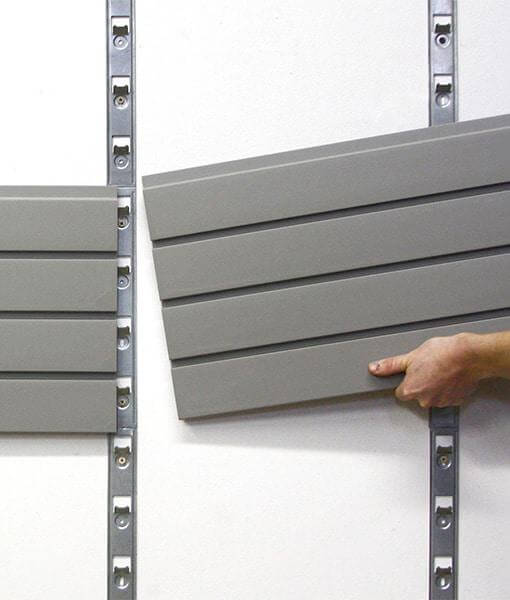 installing storeWALL heavy duty slatwall panels with installstrips for garage organization