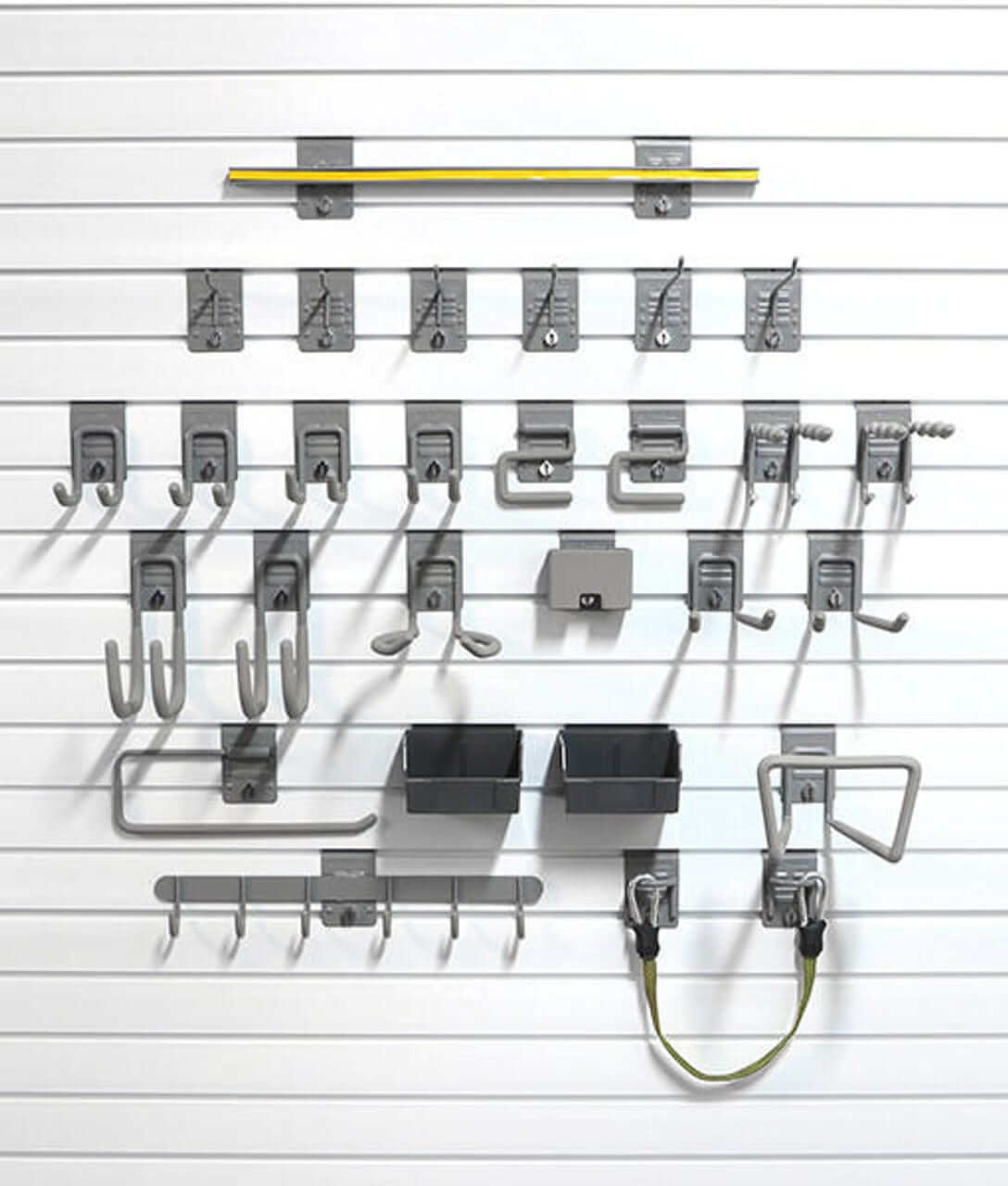 StoreWALL Deluxe Garage Hook Bundle featuring various heavy-duty hooks for tool organization.