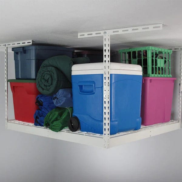 SafeRacks 4' x 4' Overhead Garage Storage Rack | Heavy-Duty with Adjustable Height