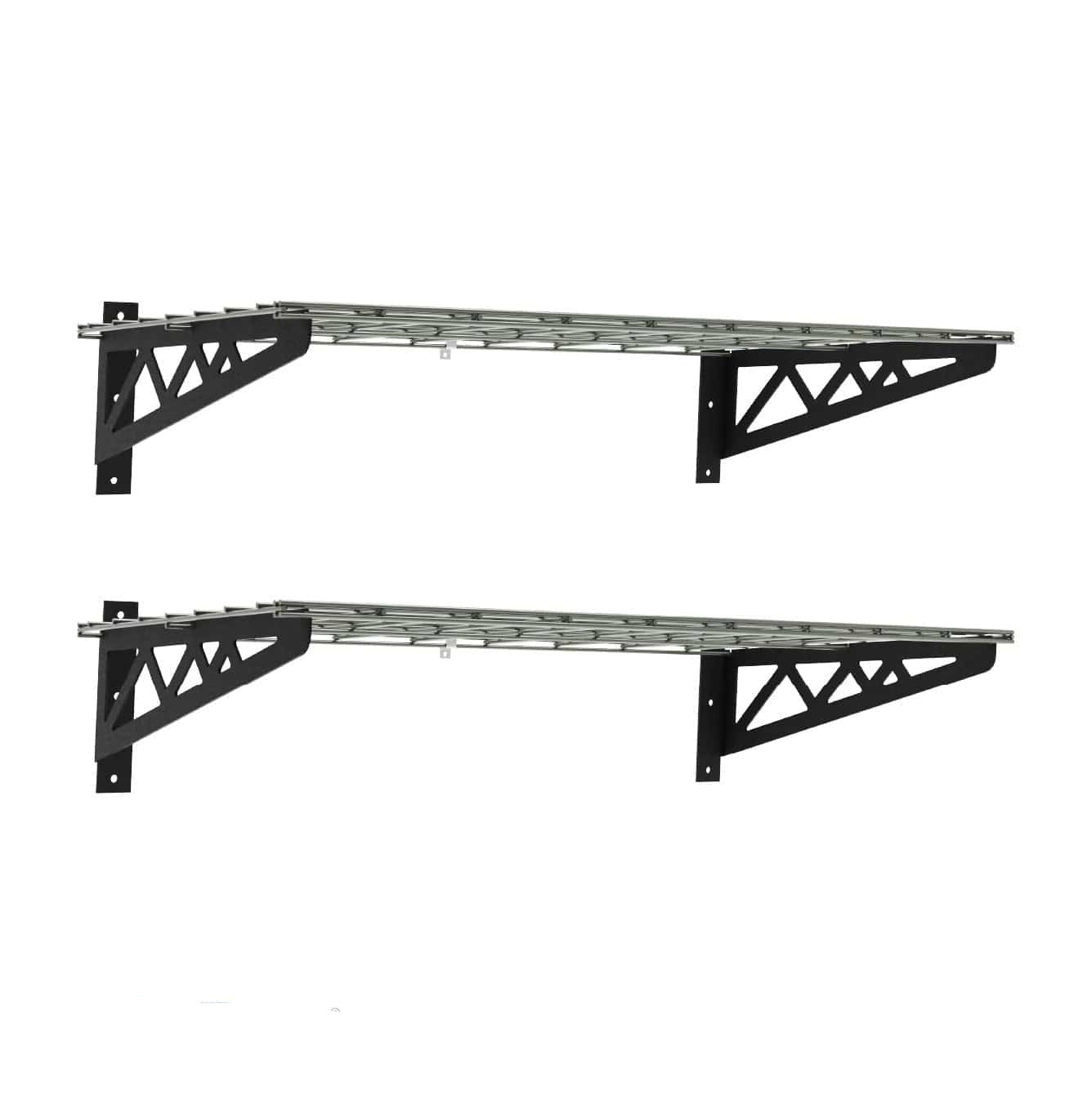 SafeRacks Heavy-Duty Garage Wall Shelves 18" x 36" | Two Pack with Hooks